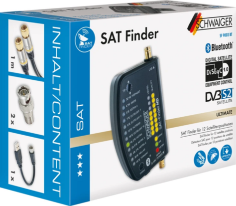 Schwaiger SF9003BT Digitale Sat Finder HD met Bluetooth® en eigen App